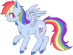 Size: 494x374 | Tagged: safe, artist:maneribbons, rainbow dash, g4, female, simple background, solo, transparent background, unshorn fetlocks