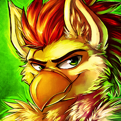Size: 500x500 | Tagged: safe, artist:canictricity, oc, oc only, oc:altus sweech, griffon, looking at you, portrait, solo