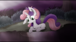 Size: 3840x2160 | Tagged: safe, artist:an-m, sweetie belle, moody mark crusaders, g4, crying, female, high res, solo