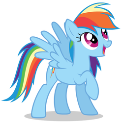 Size: 764x760 | Tagged: safe, artist:themightyshizam, rainbow dash, g4, female, happy, raised hoof, simple background, solo, vector, white background