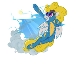 Size: 1024x794 | Tagged: safe, artist:inlucidreverie, surprise, g1, g4, belly button, female, g1 to g4, generation leap, simple background, solo, transparent background, wonderbolts, wonderbolts uniform