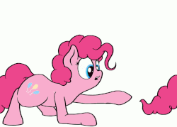Size: 1200x859 | Tagged: safe, artist:greyscaleart, pinkie pie, g4, animated, cute, diapinkes, female, fourth wall, open mouth, solo, tail wag