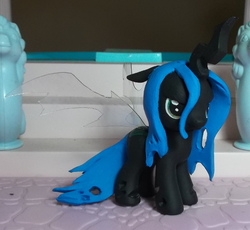Size: 600x552 | Tagged: safe, artist:sanadaookmai, queen chrysalis, changeling, changeling queen, nymph, g4, baby, brushable, customized toy, cute, cutealis, female, filly, filly queen chrysalis, foal, irl, photo, solo, toy, younger