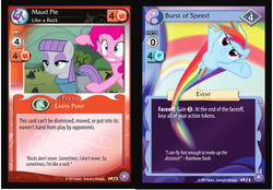 Size: 496x346 | Tagged: safe, enterplay, maud pie, rainbow dash, g4, my little pony collectible card game, the crystal games, card, ccg