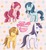 Size: 500x542 | Tagged: safe, cure blossom, cure marine, cure moonlight, cure sunshine, hanasaki tsubomi, heartcatch precure, kurumi erika, magical girl, ponified, precure, tsukikage yuri