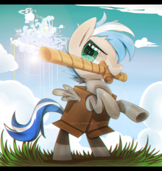 Size: 900x950 | Tagged: safe, artist:renciel, oc, oc only, oc:cloud zapper, box, solo, younger