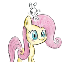 Size: 1280x1024 | Tagged: safe, artist:beornus, angel bunny, fluttershy, g4