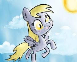 Size: 1280x1024 | Tagged: safe, artist:beornus, derpy hooves, pegasus, pony, g4, female, mare, solo, tongue out