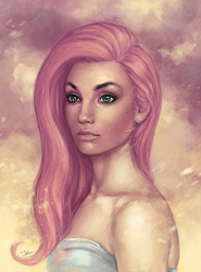 Size: 739x1000 | Tagged: safe, artist:juneagain, fluttershy, human, g4, female, humanized, realistic, solo