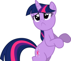 Size: 6160x5322 | Tagged: safe, artist:slb94, twilight sparkle, pony, unicorn, g4, the crystal empire, :<, absurd resolution, bipedal, cute, female, rearing, sad, sadorable, simple background, solo, transparent background, twiabetes, twilight cat, unicorn twilight, vector