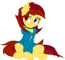 Size: 7141x6528 | Tagged: safe, artist:a-jewel-of-rarity, oc, oc only, oc:shyra, absurd resolution, clothes, heterochromia, hoodie, messy mane, simple background, solo, trace, transparent background