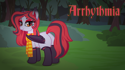 Size: 1920x1080 | Tagged: safe, artist:kajio, oc, oc only, oc:arrhythmia, bat pony, pony, butt, clothes, looking at you, plot, scarf, show accurate, socks, solo, wallpaper, wide hips