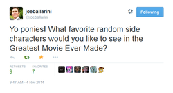 Size: 629x336 | Tagged: safe, g4, my little pony: the movie, and so it begins, joe ballarini, movie, text, twitter