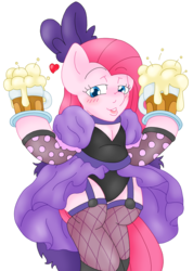 Size: 1390x1954 | Tagged: safe, artist:blackbewhite2k7, pinkie pie, earth pony, semi-anthro, g4, cider, commission, fishnet stockings, old west, pinkamena diane pie, saloon dress, saloon pinkie, simple background, transparent background, uncanny valley, vector, waitress, wide hips