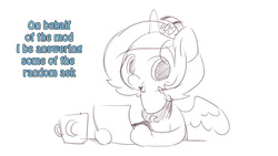 Size: 671x379 | Tagged: safe, artist:ende26, princess luna, g4, cute, female, filly, hoof hold, looking at you, monochrome, mug, open mouth, paper, sketch, smiling, solo, tumblr, woona, woona knight