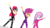 Size: 1280x720 | Tagged: safe, edit, edited screencap, screencap, apple bloom, scootaloo, sweetie belle, equestria girls, g4, my little pony equestria girls: rainbow rocks, background removed, cutie mark crusaders, devil horn (gesture), exploitable, grin, pointing, show stopper outfits, simple background, smiling, transparent background