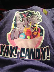 Size: 602x802 | Tagged: safe, twilight sparkle, alicorn, pony, g4, clothes, female, halloween, hilarious in hindsight, mare, merchandise, special face, t-shirt, twilight sparkle (alicorn)