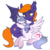 Size: 550x550 | Tagged: safe, artist:lulubell, oc, oc only, oc:artshine, oc:night fire, alicorn, bat pony, pony, alicorn oc, blushing, cuddling, female, male, shipping, simple background, snuggling, straight, transparent background