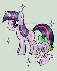 Size: 1539x1935 | Tagged: safe, artist:sailorusagichan, spike, twilight sparkle, g4