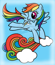 Size: 1357x1604 | Tagged: safe, artist:sailorusagichan, rainbow dash, pegasus, pony, g4, cloud, eyes open, flying, solo, wings