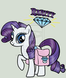 Size: 1450x1720 | Tagged: safe, artist:sailorusagichan, rarity, g4, bag, gem, saddle bag, solo