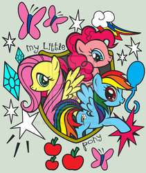 Size: 1429x1692 | Tagged: safe, artist:sailorusagichan, fluttershy, pinkie pie, rainbow dash, g4