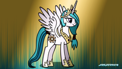 Size: 1920x1080 | Tagged: safe, artist:arthur9078, princess celestia, g4, alternate hairstyle, female, solo