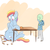 Size: 1500x1500 | Tagged: safe, artist:askcanadash, rainbow dash, oc, oc:anon, human, pony, g4, blushing, broken, carrot, chair, chubby, embarrassed, furniture abuse, giant pony, macro, scrunchy face, sitting