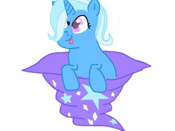 Size: 640x480 | Tagged: safe, artist:ask-silver-stuff, trixie, pony, unicorn, g4, female, filly, mare, solo, tongue out, trixie's hat