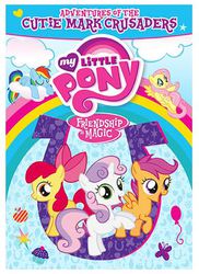 Size: 384x528 | Tagged: safe, apple bloom, fluttershy, rainbow dash, scootaloo, sweetie belle, earth pony, pegasus, pony, unicorn, g4, official, cutie mark crusaders, dvd, female, filly, foal, mare, shout factory