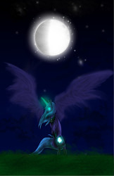 Size: 2360x3640 | Tagged: safe, artist:amber----paw-of-star, princess luna, g4, female, high res, moon, solo