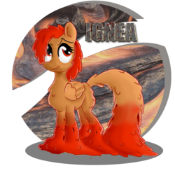 Size: 944x933 | Tagged: safe, artist:papaudopoulos69, oc, oc only, lava pony, pony, lava, solo