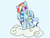 Size: 4608x3456 | Tagged: safe, artist:carla-92, rainbow dash, g4, cloud, female, happy, looking at you, sky, smiling, solo