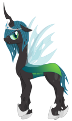 Size: 689x1158 | Tagged: safe, artist:missitofu, oc, oc only, oc:king cephalon, changeling, changeling king, hoof shoes, jewelry, male, simple background, solo, tiara, transparent background, vector