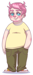 Size: 257x581 | Tagged: safe, artist:sharky, fluttershy, human, g4, acne, bhm, butterscotch, fat, humanized, rule 63, solo, tumblr nose