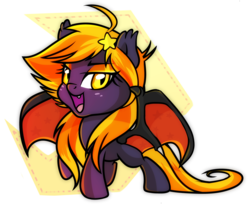 Size: 2262x1874 | Tagged: safe, artist:pepooni, oc, oc only, oc:harvest moon, bat pony, pony, freckles, purple coat, solo