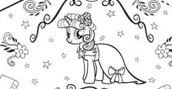 Size: 256x133 | Tagged: safe, twilight sparkle, a canterlot wedding, g4, official, bridesmaid dress, clothes, dress, female, flower, monochrome, solo