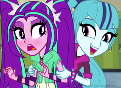 Size: 1024x750 | Tagged: safe, artist:floppy-fluttercord, aria blaze, sonata dusk, equestria girls, g4, my little pony equestria girls: rainbow rocks, blushing, female, lesbian, ship:arisona, shipping