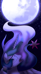 Size: 758x1376 | Tagged: safe, artist:faith-wolff, princess celestia, lullaby for a princess, g4, crying, moon, song reference