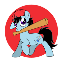 Size: 800x800 | Tagged: safe, artist:perfectpinkwater, earth pony, pony, baseball bat, baseball cap, cap, crossover, cutie mark, earthbound, hat, ness, nintendo, ponified, simple background, solo, super smash bros., transparent background