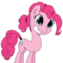Size: 4000x4000 | Tagged: safe, artist:applebeard, artist:bork88, pinkie pie, g4, absurd resolution, alternate hairstyle, female, grin, ponytail, simple background, solo, tail wrap, transparent background, vector