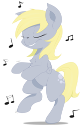 Size: 3500x5352 | Tagged: safe, artist:bork88, artist:purple-yoshi-draws, derpy hooves, pegasus, pony, g4, absurd resolution, bipedal, dancing, eyes closed, female, lip bite, simple background, solo, transparent background