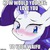 Size: 490x489 | Tagged: safe, artist:yajima, edit, rarity, pony, unicorn, g4, blushing, bronybait, female, image macro, mare, meme, simple background, solo, waifu, white background