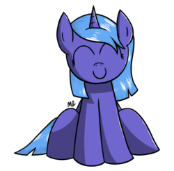 Size: 759x748 | Tagged: safe, artist:flamethegamer, princess luna, g4, eyes closed, female, filly, simple background, sitting, smiling, solo, transparent background, woona