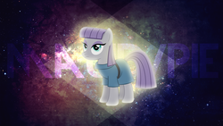 Size: 1366x768 | Tagged: safe, artist:php174, artist:porygon2z, edit, maud pie, g4, glowing, space, vector, wallpaper, wallpaper edit