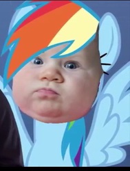 Size: 335x444 | Tagged: safe, rainbow dash, human, g4, baby, irl, irl human, photo, youtube