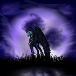 Size: 2000x2000 | Tagged: safe, artist:alicekvartersson, nightmare moon, alicorn, pony, g4, female, glowing eyes, high res, solo
