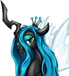 Size: 1550x1700 | Tagged: safe, artist:scooterloo, queen chrysalis, changeling, changeling queen, g4, crown, female, jewelry, regalia, solo