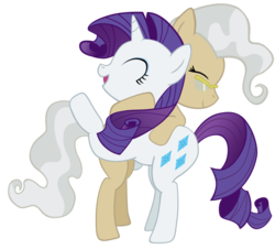 Size: 941x849 | Tagged: safe, artist:matiasandstuff, mayor mare, rarity, earth pony, pony, unicorn, g4, duo, duo female, female, horn, hug, mare, simple background, transparent background