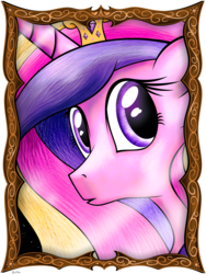 Size: 3100x4133 | Tagged: safe, artist:flamevulture17, princess cadance, alicorn, pony, g4, female, picture frame, portrait, solo